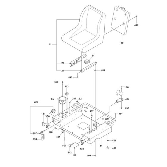 Seating Assembly for Husqvarna CRT 48