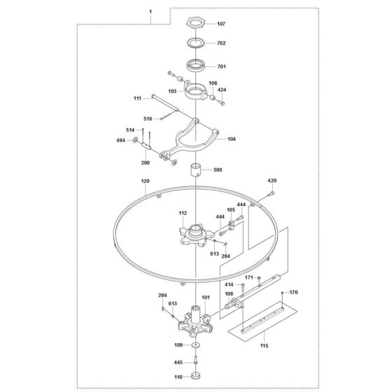 Blade Assembly for Husqvarna CRT 48