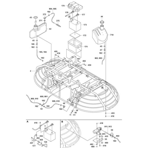 Tank Assembly for Husqvarna Trowel