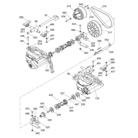 Drive Assembly for Wacker Trowel