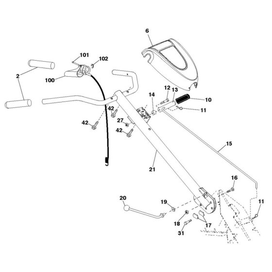Handle Assembly for Husqvarna CRT 900
