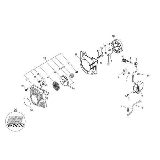 Starter, Magneto for ECHO CS-3700ES