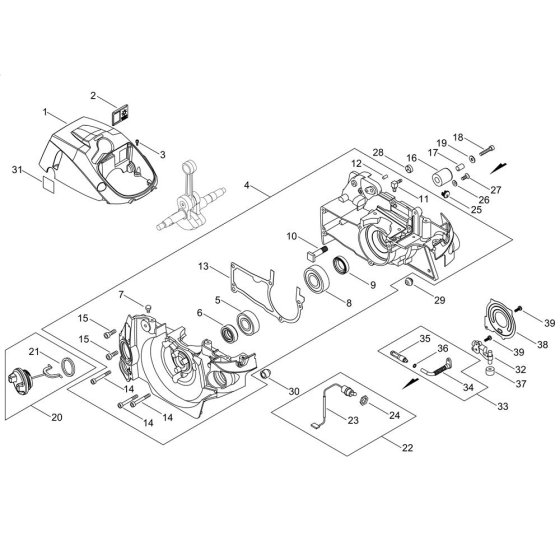 Crankcase for ECHO CS-452ESX