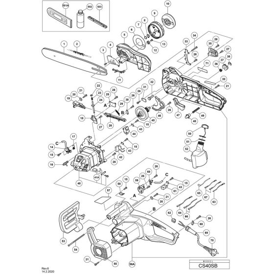 Main Assembly for Hikoki CS40SB