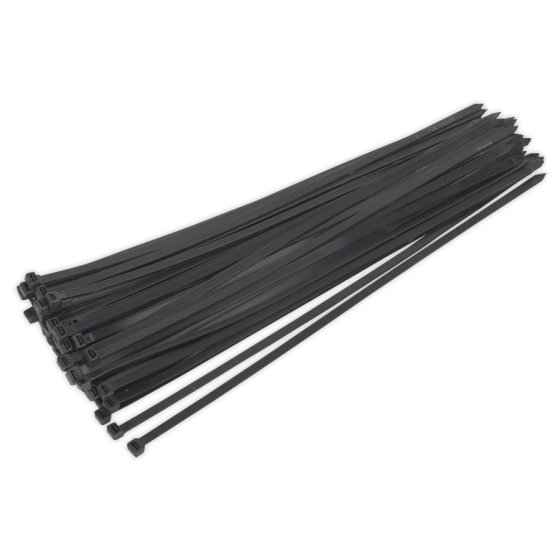 Cable Ties 12mm x 650mm Black Nylon - 50 Pack