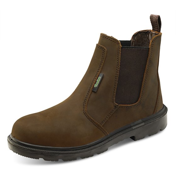 Click Dealer Boot S3 PU/Rubber 200 Joule Steel Toe Cap Brown Size 10