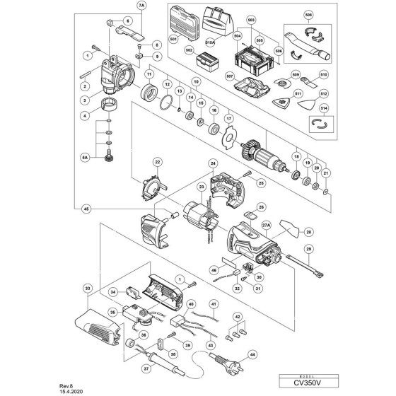 Main Assembly for Hikoki CV350V