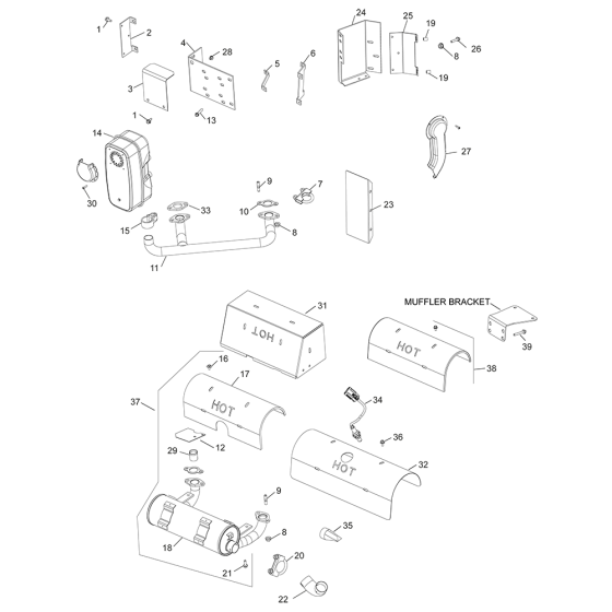 Exhaust for Kohler CV670