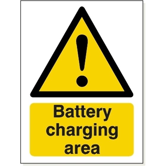 Battery Charging Area Sign