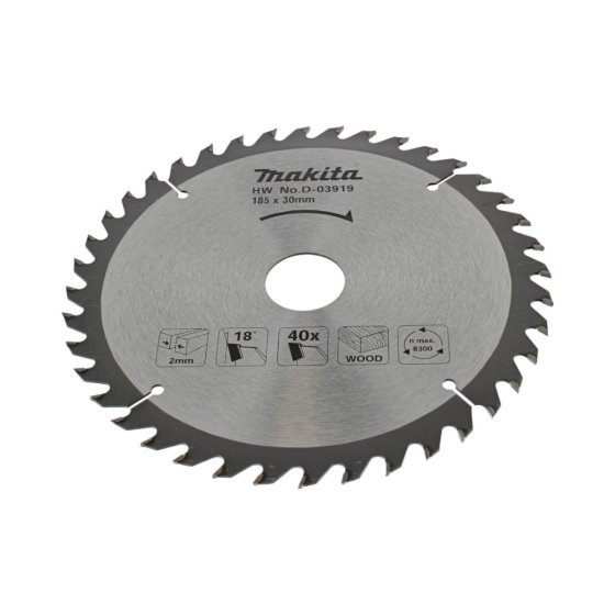 Makita Circular Saw Blade for 185mm Saws with 30mm Bore (40 Teeth) - OEM No. D-03919