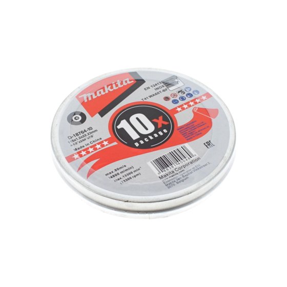 10 Pack Makita Thin Cutting Wheel WA60T, 115mm x 1.2mm x 22.23mm - OEM No. D-18764-10