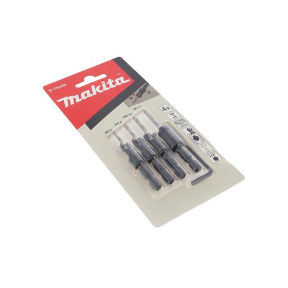 4 Piece Countersink with Drill Bit Set for Makita Drills - OEM No. D-73455