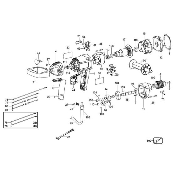 Main Assembly for DeWalt Mixer