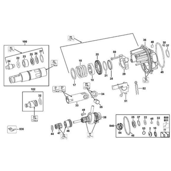 Main Assembly for DeWalt D25013K