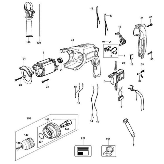 Main Assembly for DeWalt D25104K