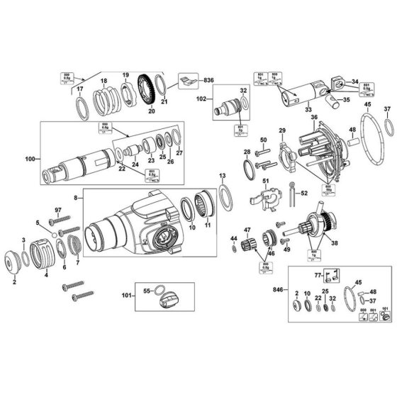 DeWalt D25133 Main Assembly