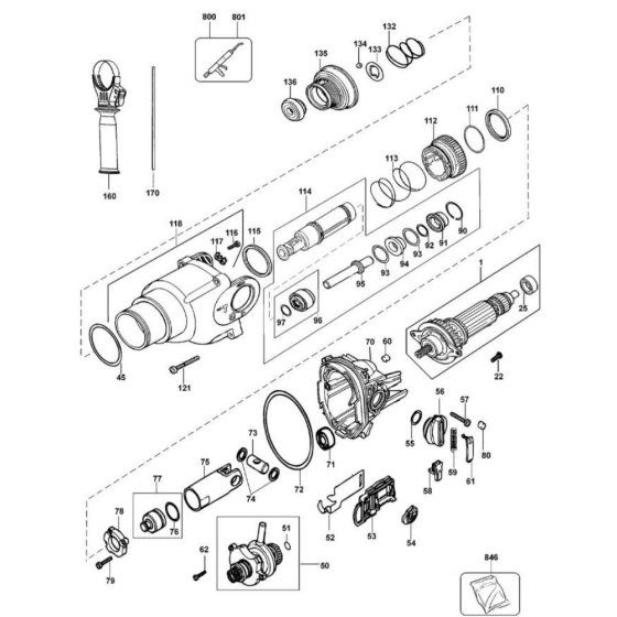 Main Assembly for DeWalt D25203K