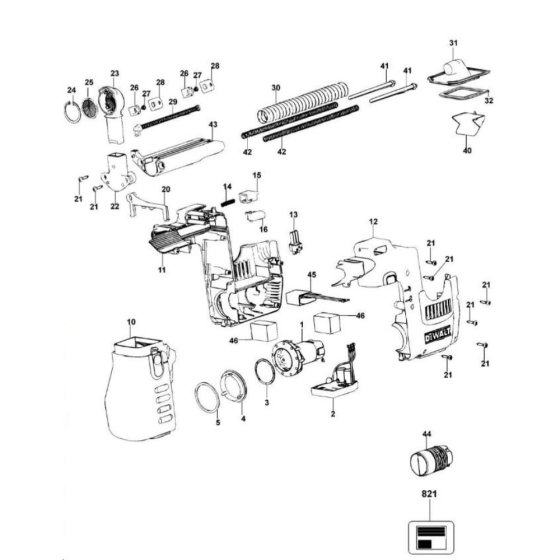 DeWalt D25300D Main Assembly