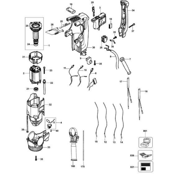 Main Assembly for DeWalt D25304K