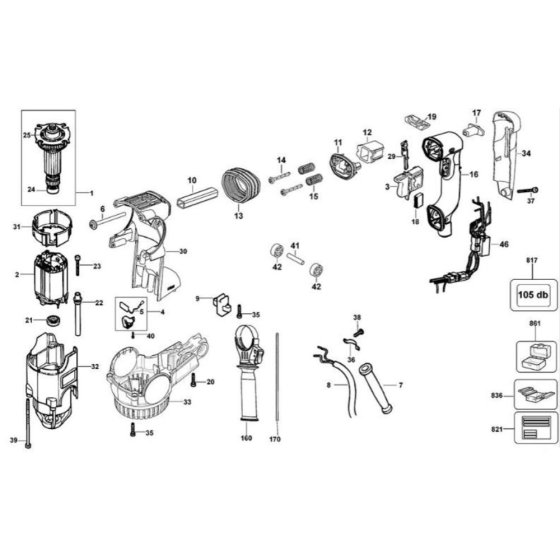Main Assembly for DeWalt D25324K