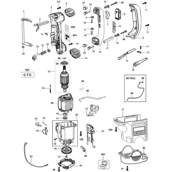 DeWalt D25701K Main Assembly