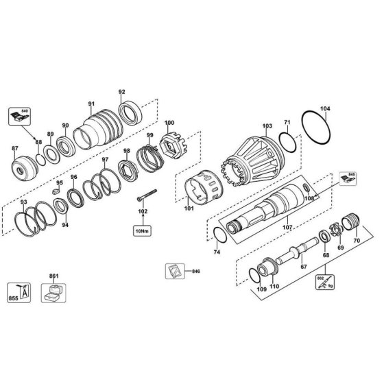 Spindle Assembly for DeWalt