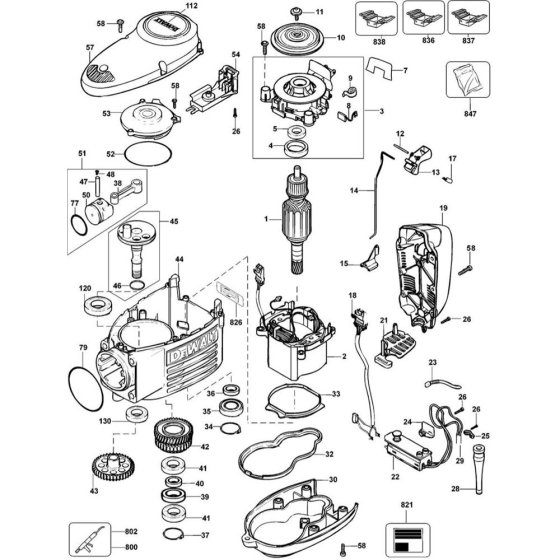 Main Assembly for DeWalt D25940K