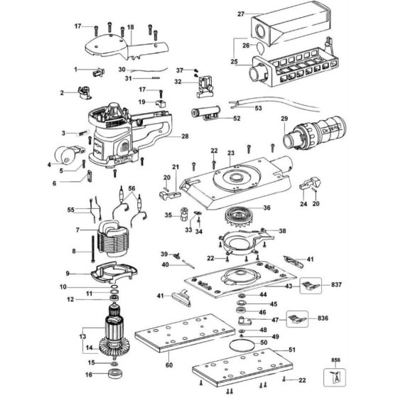 Main Assembly for DeWalt Sander
