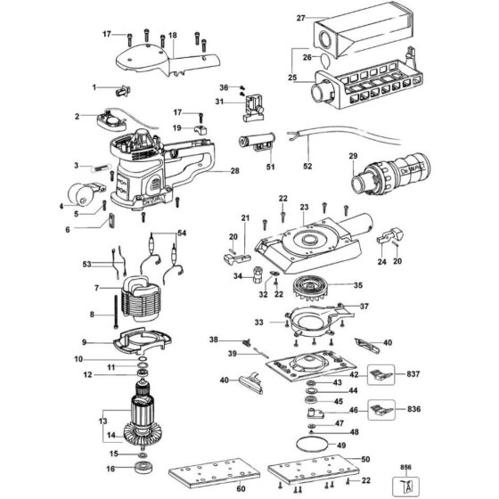 DeWalt D26422 Sander Assembly