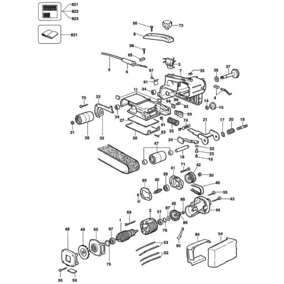 DeWalt D26480 Belt Sander Assembly