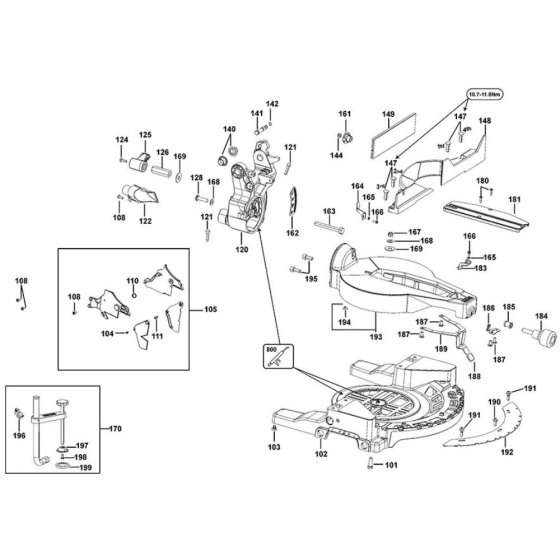 DeWalt D27113 Mitre Saw Assembly