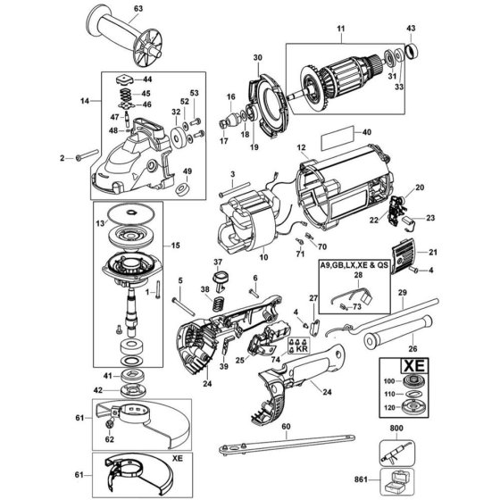 Main Assembly for DeWalt D28491