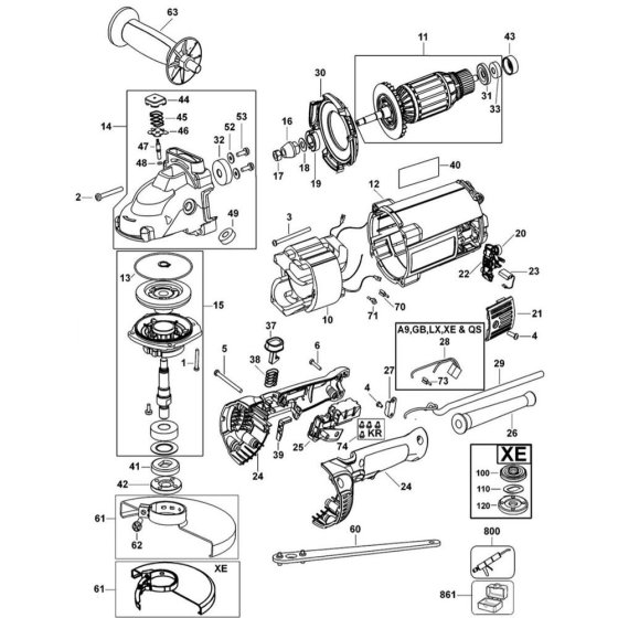 Main Assembly for DeWalt D28492