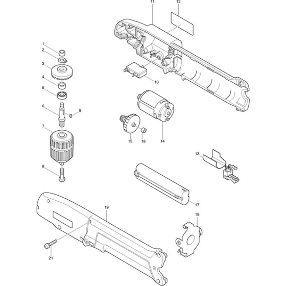 Main Assembly for Makita DA391D