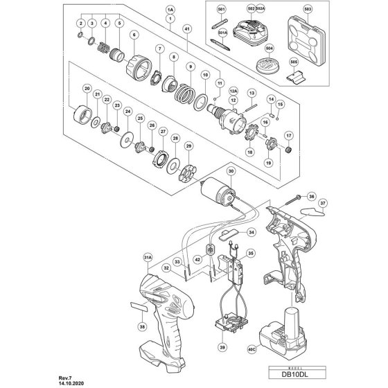 Main Assembly for Hikoki DB10DL