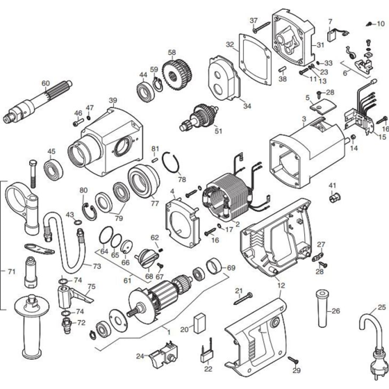 Makita DBM131 Main Assembly
