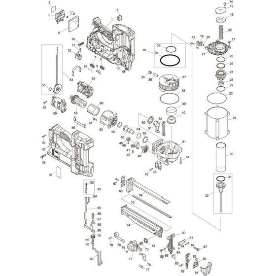 Makita DBN600ZJ Main Assembly