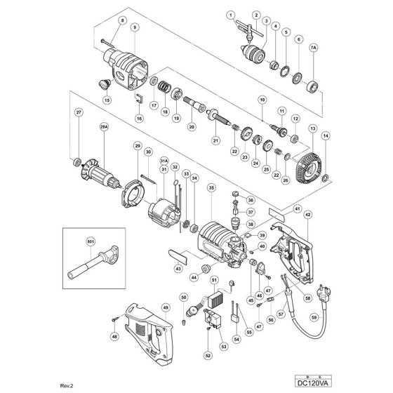 Main Assembly for Hikoki DC120VA