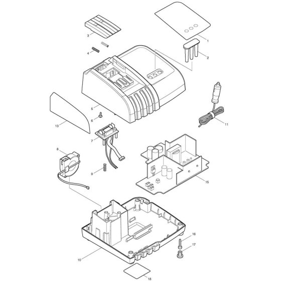 Makita DC18SE Charger Assembly