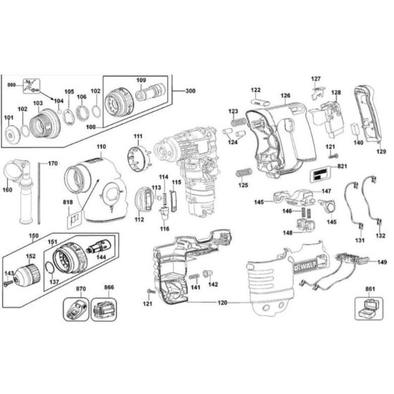 Main Assembly for DeWalt DC224K