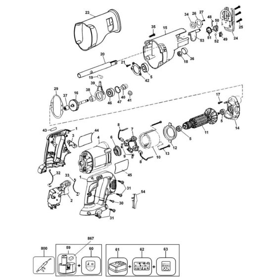 DeWalt DC380 Type 1 Main Assembly