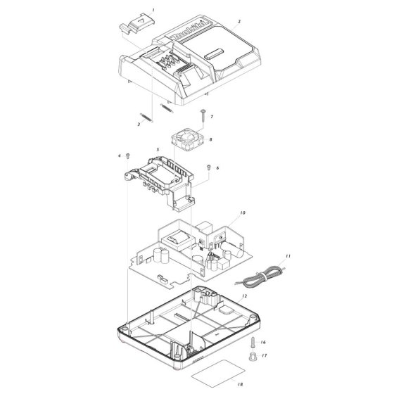 Makita DC40RC Charger Assembly