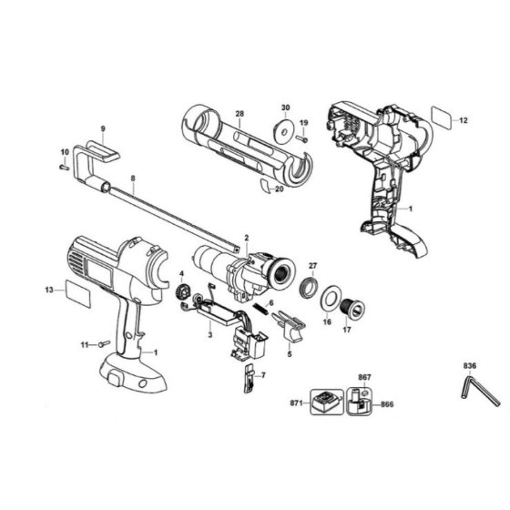 DeWalt DC540K Caulk Gun Assembly