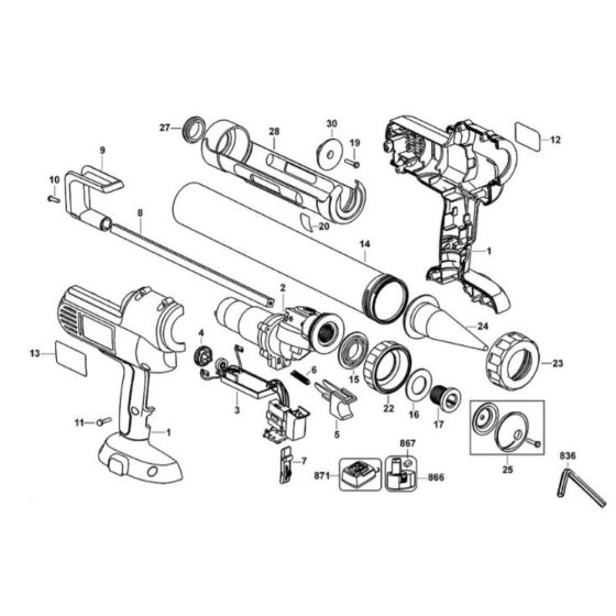 DeWalt DC542K Main Assembly