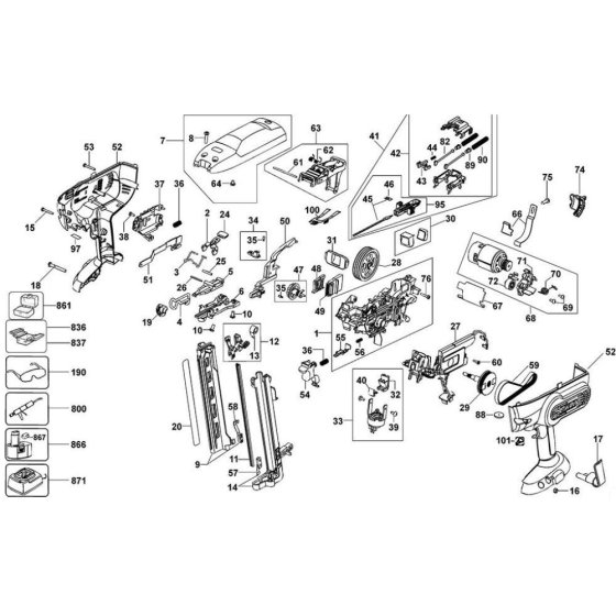Main Assembly for DeWalt DC616KEC