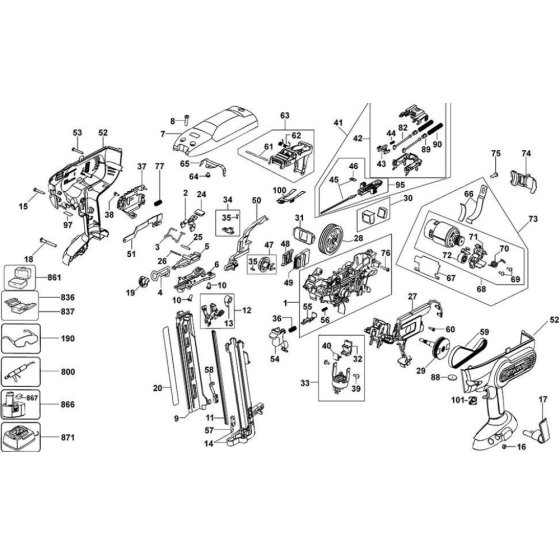 DeWalt DC618 Main Assembly