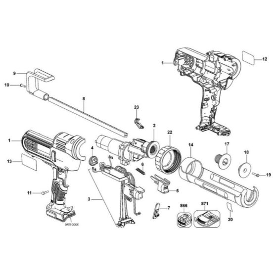DeWalt DCE560D1 Assembly
