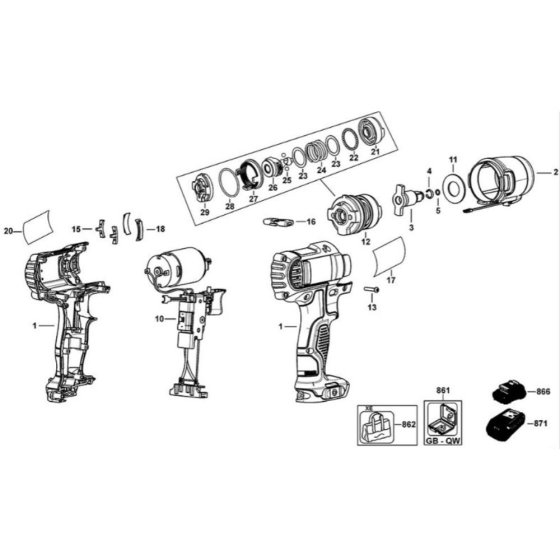 DeWalt DCF813 Type 3 Assembly