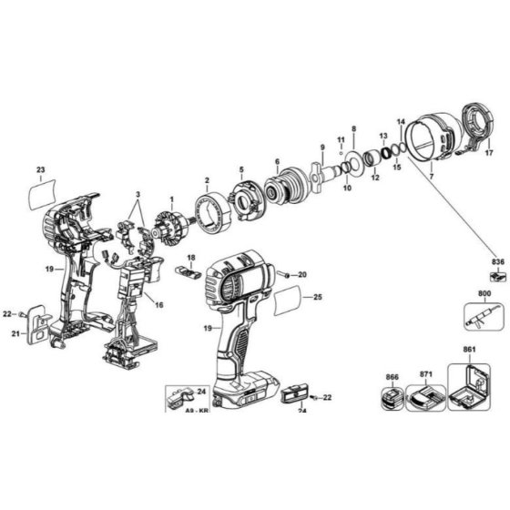 DeWalt DCF835 Type 1 Assembly