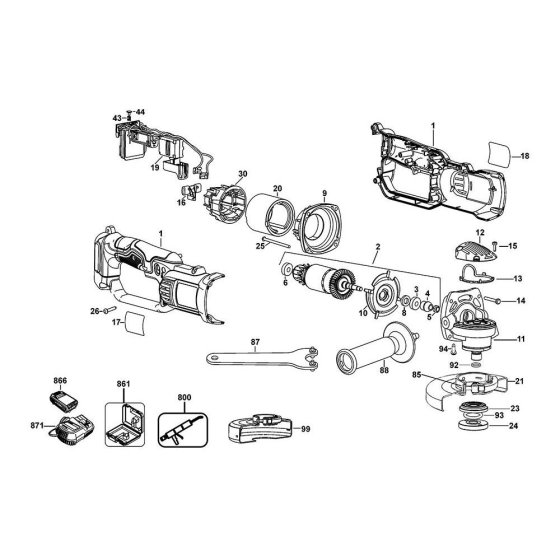 Main Assembly for DeWalt DCG412
